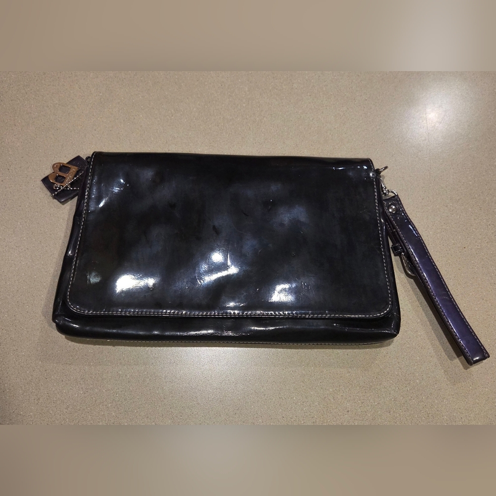 Elegant Black Patent Leather Clutch